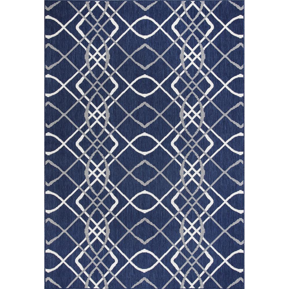 Dynamic Rugs 1643 Villa 2 Ft. 2 In. X 7 Ft. Rectangle Rug in Navy / Ivory